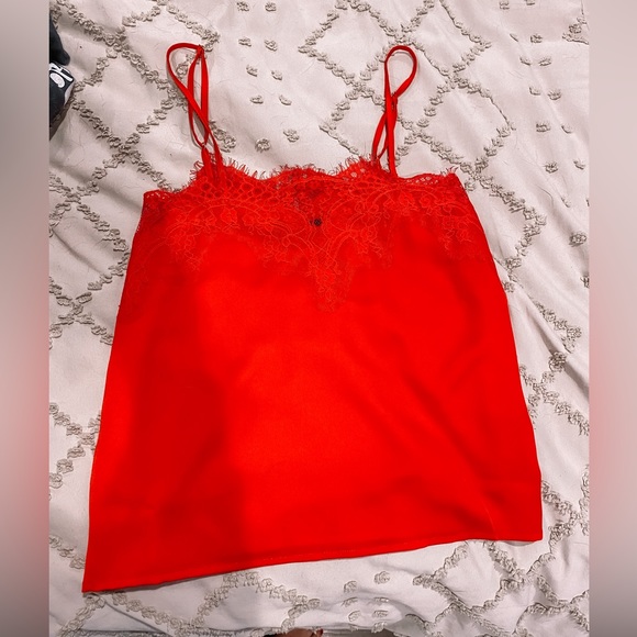Lulus Tops - Lulu’s Red Tank Top with Lace